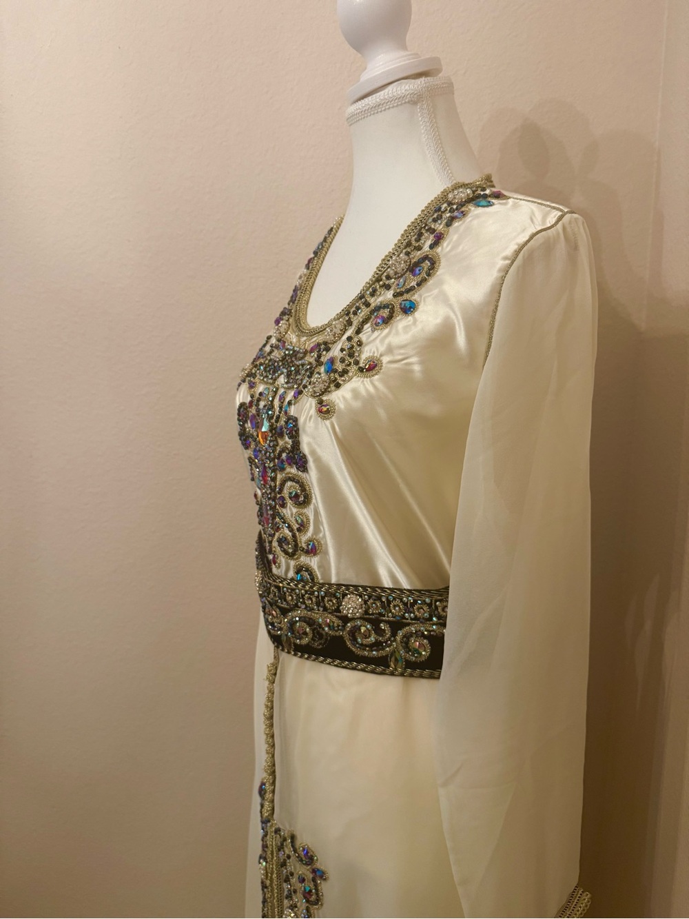 Moroccan kaftan Designer Hand Work Dubai Embroidered Georgette Stylish Maxi . - Picture 7 of 16